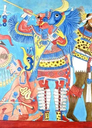 Reproducción de un Mural en Cacaxtla, México